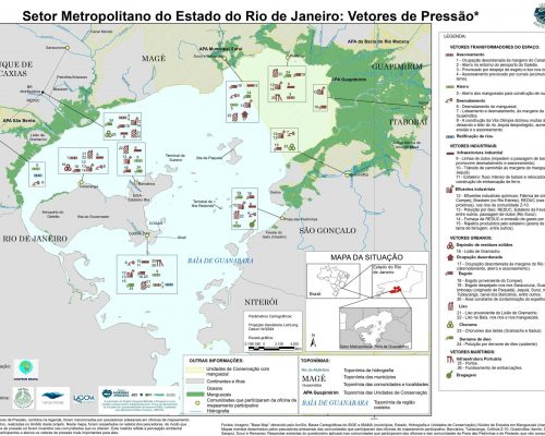 5_Mapa elaborado a partir do mapeamento participativo indicando vetores e pressão_Setor_Metropolitano