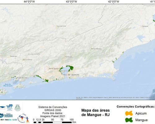 Mapa areas de mangue RJ