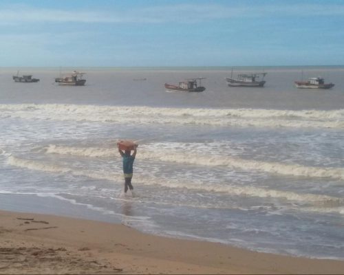Pescador descarregando pescado - GuaxindibaSJB